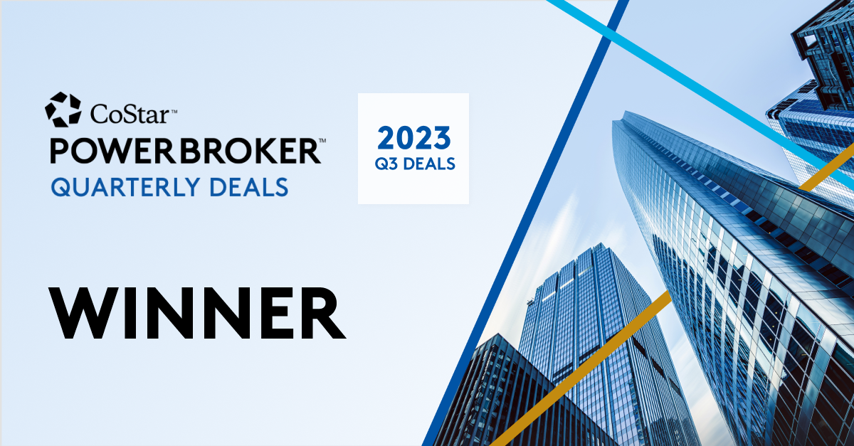 Dominic Pavia and Kevin Valenti Win CoStar’s Q3 2023 Power Broker Quarterly Deals Award